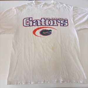 Vintage University of Florida Gators Retro Swoop Logo Solid White Tee Size L